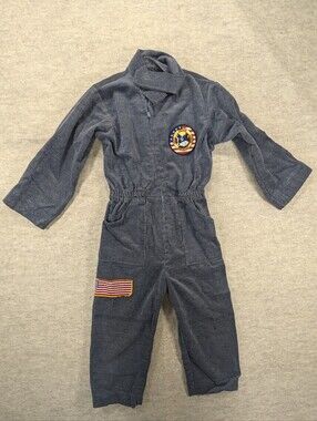 Vintage Handmade NASA Kid's Astronaut Costume Apollo 1 Flag America Patches 3T